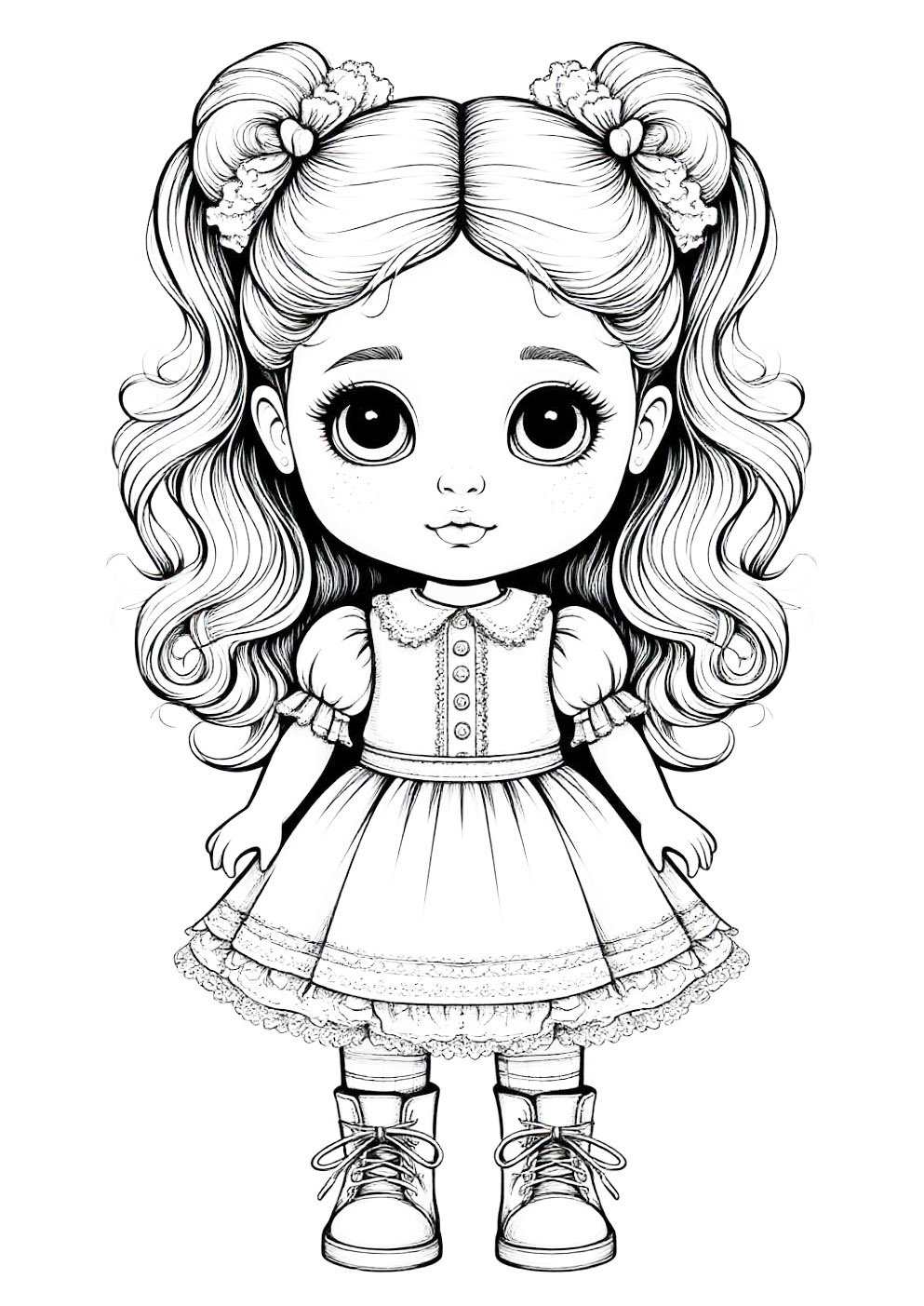 Раскраска Кукла Раскраска Кукла