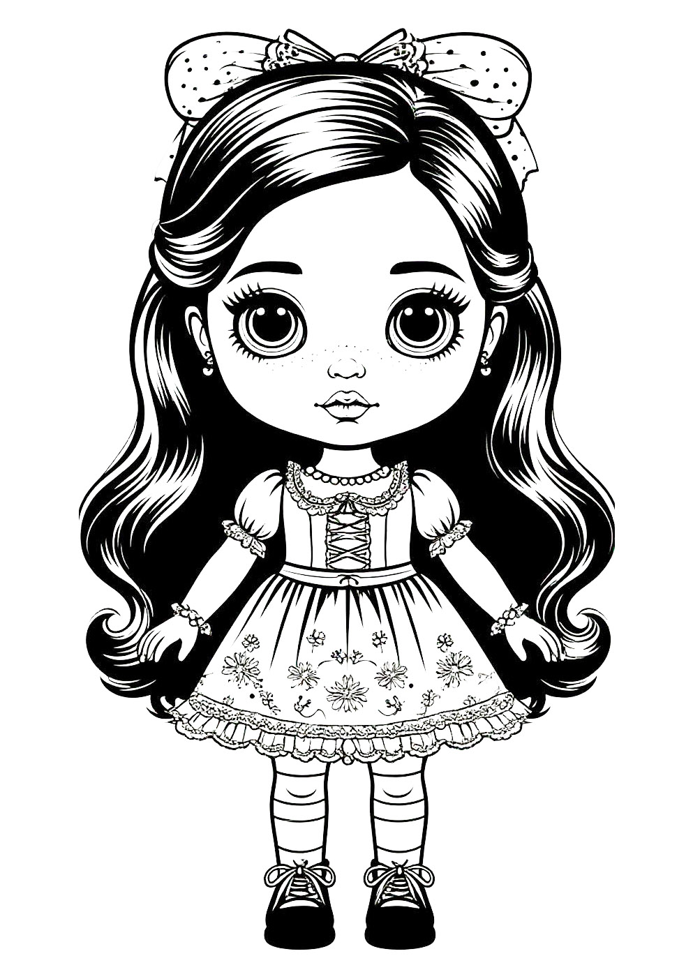 Раскраска Кукла Раскраска Кукла