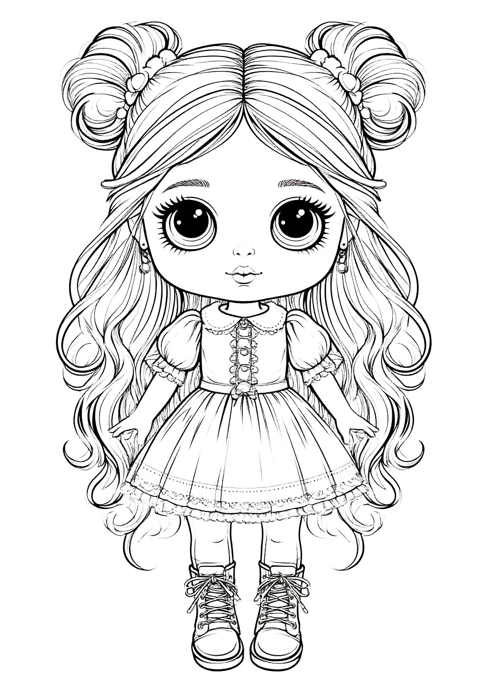 Раскраска Кукла Раскраска Кукла