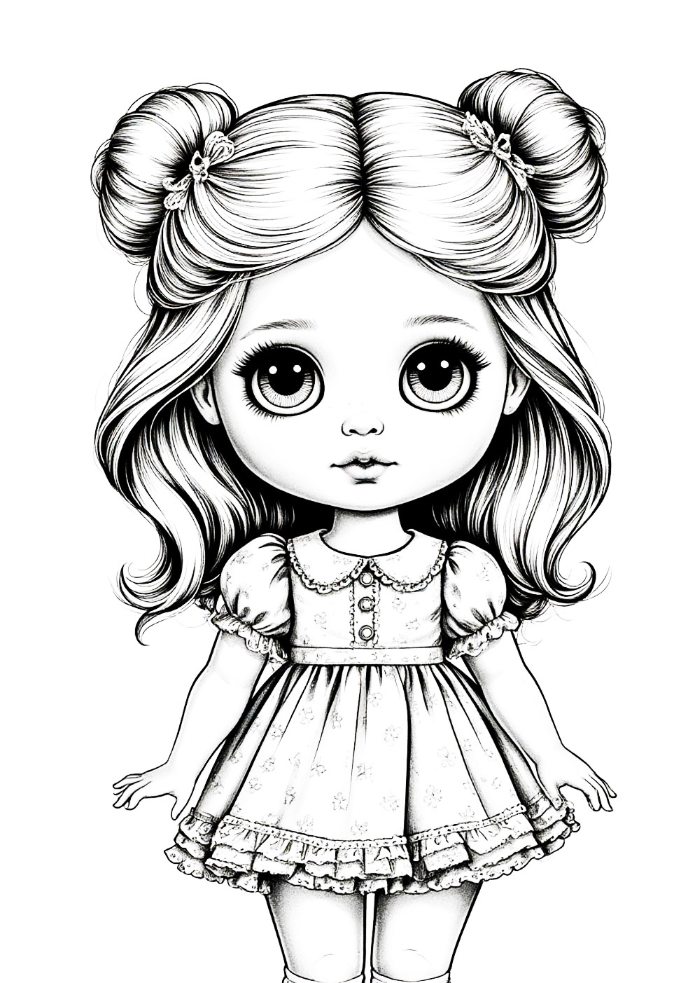 Раскраска Кукла Раскраска Кукла
