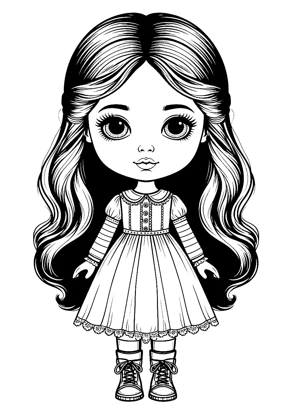 Раскраска Кукла Раскраска Кукла